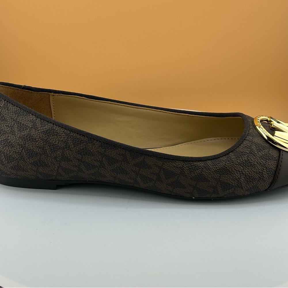 Michael Kors Brown & Gold Logo Ballet Flats - Women - Picture 4 of 10